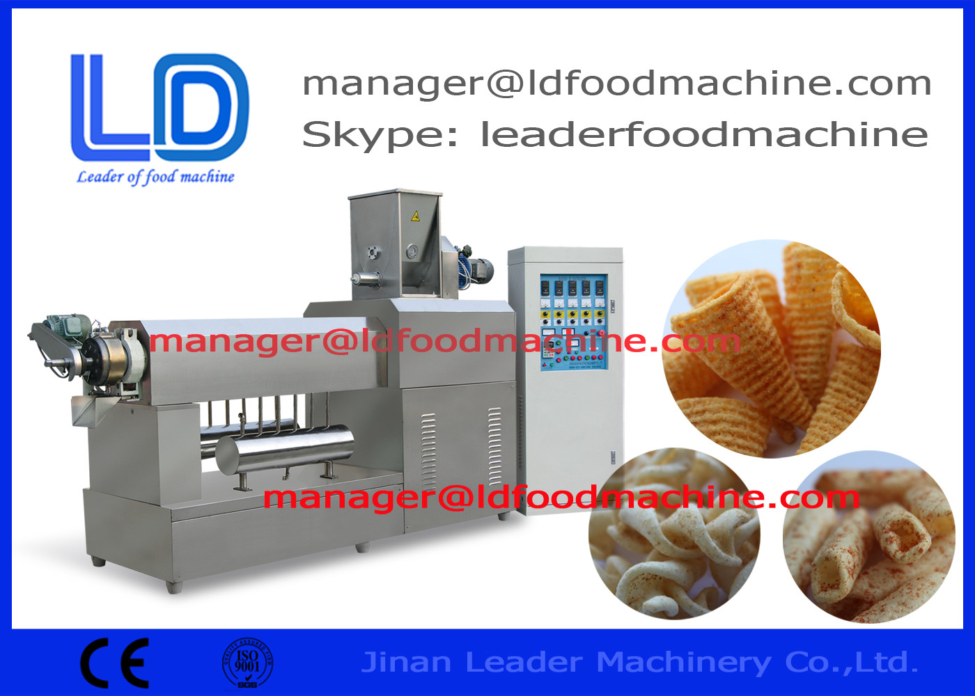 stainless steel Single Screw Extruder untuk makanan ringan