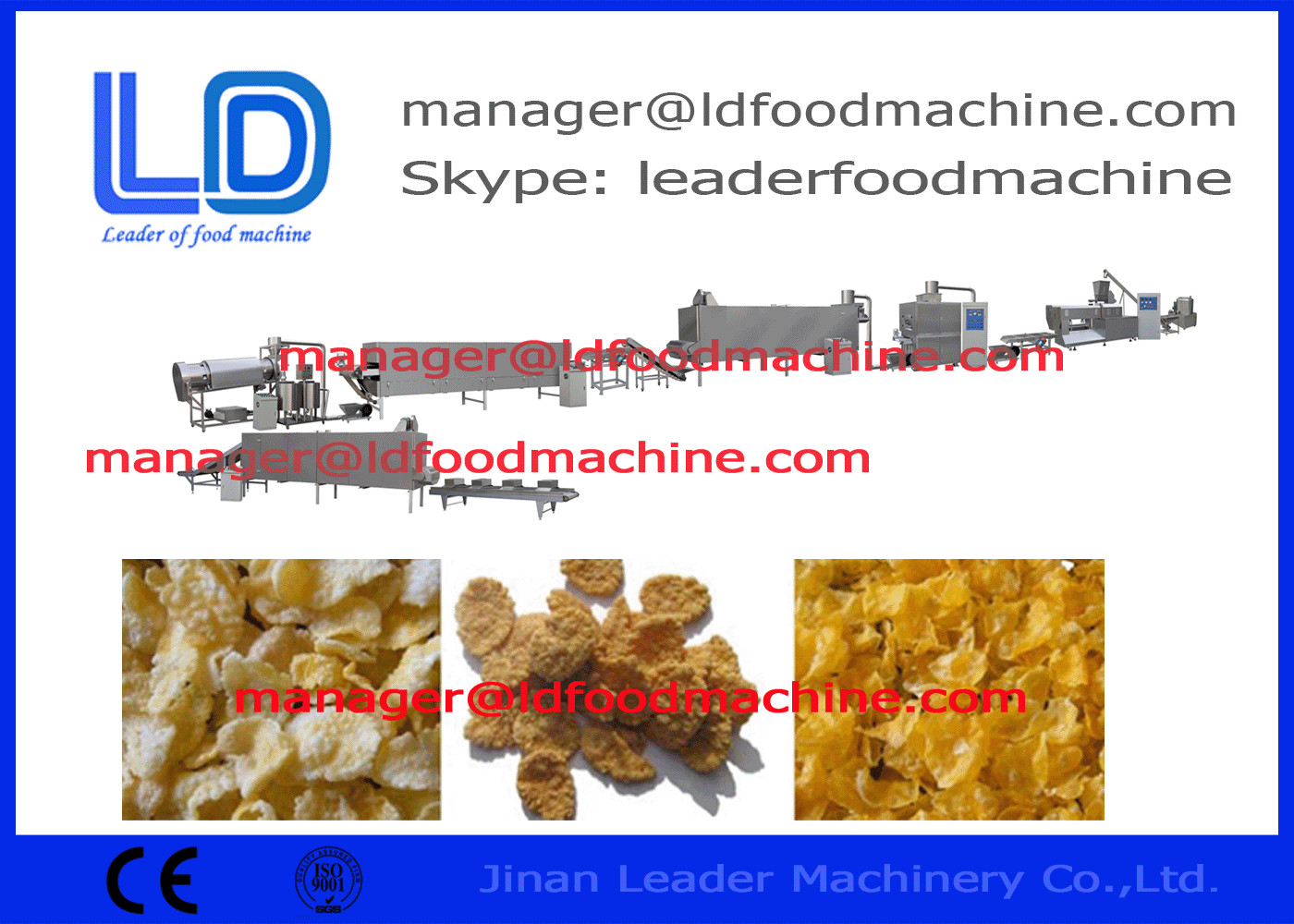 Stainless Steel Corn Flakes Membuat Mesin, Kelloggs Corn Flakes / Food Line Produksi