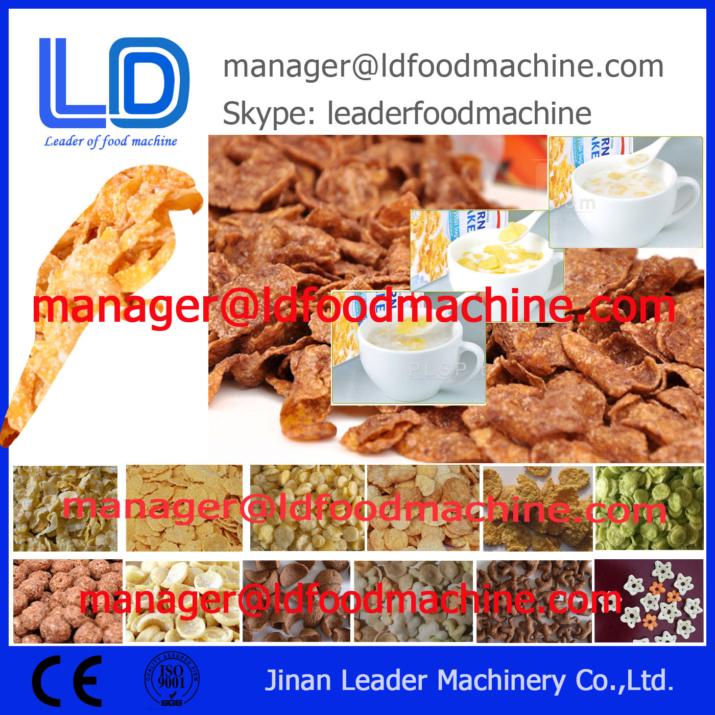 Stainless Steel Sarapan Sereal / Corn Flakes Membuat Mesin untuk Snacks Cereal